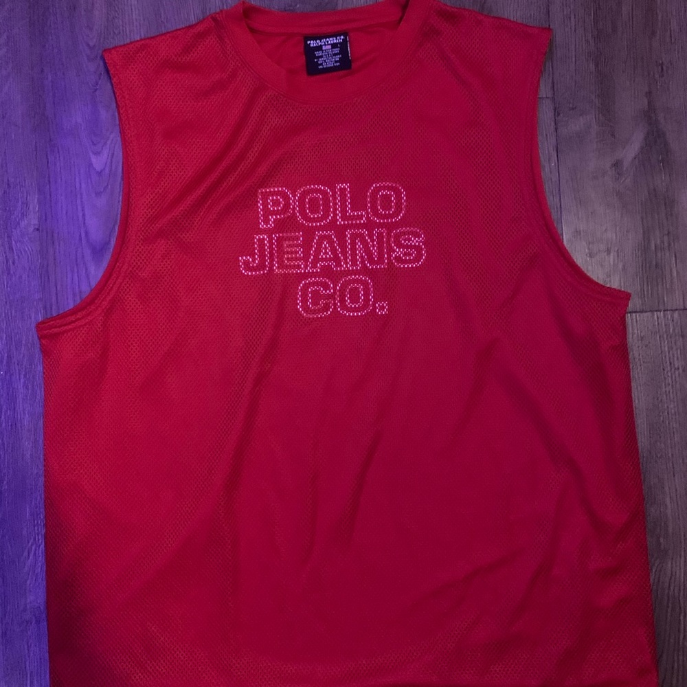🔥Vintage 90’s polo jeans Co sleeveless shirt size L🔥